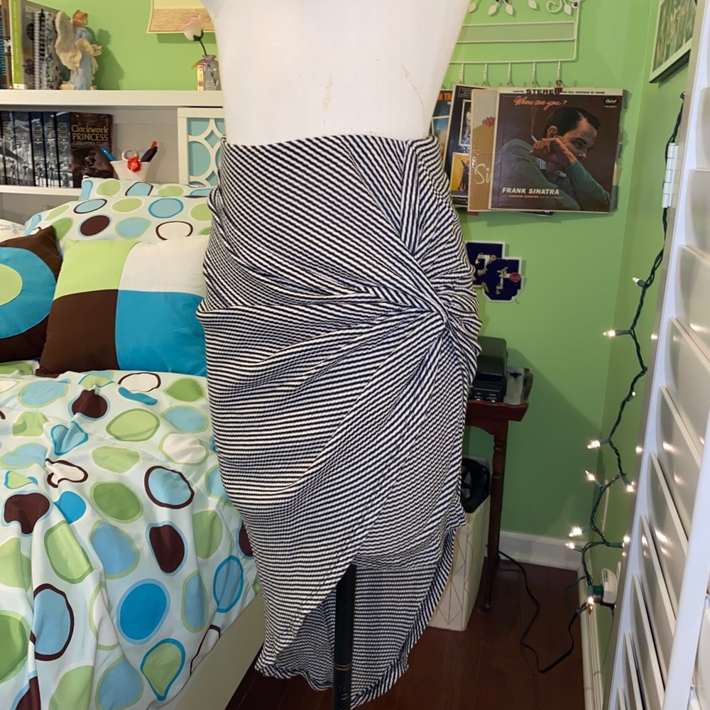 Charlotte Russe striped wrap skirt